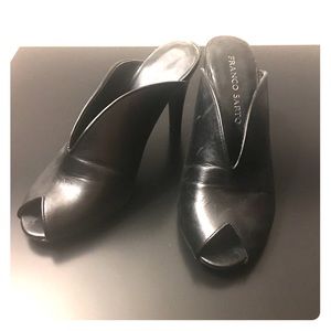 BAMF Franco Sarto Leather Peep-Toe 7.5M Heels